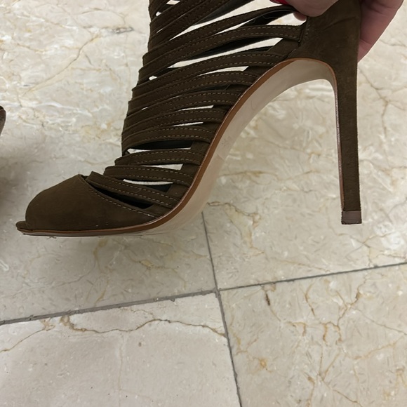 💋Sexy💋Brown Swede Zara strappy open toe booties Sz:9 - Picture 10 of 10